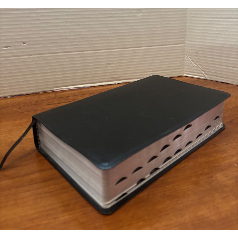 Zondervan NIV Life Application Study Bible Black Bonded Leather Thumb Indexed